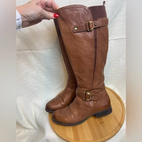 NATURALIZER Tall LEATHER Brown Boots Women Shoe Size 7.5 - Picture 1 of 7